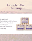A LA MAISON - Lavender Aloe Bar Soap - Triple French Milled Natural Moisturizing Hand Soap Bar (4 Bars of Soap, 3.5 oz)