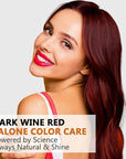 Dark Wine Red Hair Dye Shampoo 3 in 1 for Men Women, Natural Burgundy Hair Color Shampoo, Easy to Use for All Hair Types Para Canas 16.9 Fl Oz (Dark Wine Red)