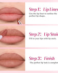 2-IN-1 Lip Liner and Lip Stain, High Pigmented Long Lasting Velvet Lip Tint, Well-Defined Lipliner, Weightless Waterproof Not Animal Tested, Matte Finish Makeup