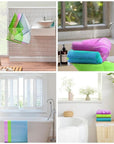 3 Pieces Exfoliating Washcloth Shower Towel African Net Sponge Japanese Wash Cloth Face Exfoliating Sponge Loofah Exfoliating Body Scrubber for Body Exfoliation (Purple,Blue,Green)
