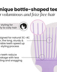 Tangle Teezer Hair Pick, Adds Lift, Volume, Preserves Curl, Reduces Frizz, for Curly Hair Types, Lilac