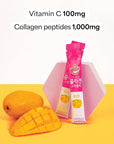 KWANGDONG Vita500 Mango Collagen Peptides Korean Jelly Stick with Vitamin C | Marine Collagen for Hair, Skin, Nails, Beauty, Joints, Minerals & Antioxidants Support | Convenient Daily Sticks 15 Pack
