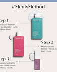 Medix 5.5 Anti Aging Skin Care 3PC Set, Retinol Body Cream + Exfoliating AHA Glycolic Acid Foaming Face & Body Wash + Vitamin F Booster Serum, Wash + Treat + Hydrate Skincare Set