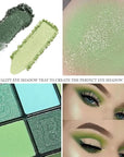 evpct 16 Colors Green Glitter Eye shadow Palette Makeup Waterproof Dark Light Green Yellow orange Brown Shimmer Highly Pigmented Pressed Sparkly Shiny Eyeshadow Palette paletas de sombras para de ojos