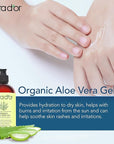 PURA D'OR 16 Oz ORGANIC Aloe Vera Gel - Lemongrass - All Natural - ZERO Artificial Preservatives - Deeply Hydrating & Moisturizing - Sunburn, Bug Bites, Rashes, Small Cuts, Eczema Relief - Skin & Hair