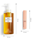 DHC Deep Cleansing Oil and Lip Cream, Facial Cleansing Oil, Makeup Remover, Hydrating, Moisturizing, Soothing, Set, Fragrance and Colorant Free, Ideal for all skin types, 6.7 fl. oz. and 0.05 oz.