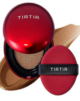 TIRTIR Mask Fit Red Cushion Foundation | Full coverage, Weightless, Skin fit, Satin Glow Finish, Korean Makeup BB Foundation, beauty, Tattoo cover up, Buildable (#45N Saddle Brown, 0.63 Fl Oz)