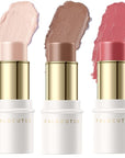 3 Pcs LIGHT-MEDIUM Contour Stick Set,Cream Blush & All Skin