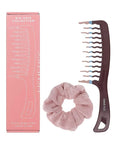 Big Hair Tools Extra Large Wide Tooth Comb for Thick, Curly, Wavy or Long Hair - Frizz-Free Detangling Shower Comb - Big Hair Comb and Microfiber Scrunchie