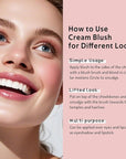 Multi Cream Blush & Blush Brush Set, Korean Makeup Blush for Cheeks, Multi-Use Face Balm, Lightweight & Hydrating, Blendable Color, Non-Greasy, Soft Bristles for Radiant Finish (Pink Sakura)