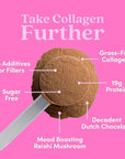 Further Food Chocolate Collagen Peptides Powder, Grass-Fed Pasture-Raised Hydrolyzed Type 1 & 3 Protein, Gut Health + Joint, Hair, Skin, Nails, Paleo Keto Sugar-Free 24.34 oz