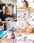 Salon Tray,Hairstylist Trays on Wheels,Hair Color Tray for Salon or Home Use,Pink