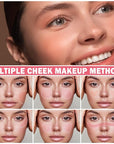 Cream Blush Stick with Brush,Waterproof Blush Makeup,Long Lasting Cherry Pink