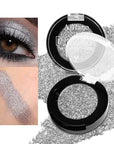 Glitter Silver Eyeshadow Single Pressed Powder, High Impact Grey Silver Shimmer Smokey Eyeshadow, Ultra Blendable Long-Lasting Waterproof Eye Glitters, Silkly Minerals Eye Shade,Vegan (11H Cinderella)