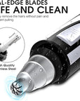 Ear and Nose Hair Trimmer Clipper - 2025 Professional Painless Eyebrow & Facial Hair Trimmer for Men Women, Battery-Operated Trimmer with IPX7 Waterproof, Dual Edge Blades for Easy Cleansing Black