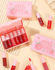 6 Colors Peach Lip Tint Stain Set, Korean Lip