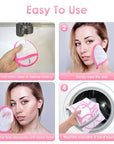 SINLAND Reusable Makeup Remover Pads For Face,Eye,Lips Microfiber Gentle Facial Cleansing Cloths for All Skin Types Friendly for Makeup Remover With Laundry Bag 5.1inchx3.93inch White Pack of 6