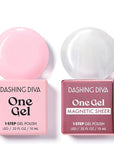 Dashing Diva One Gel Color & Magnetic Topper Duo - Diva - Attitude & Silver Glitter Topper - 3-in-1 Base Coat, Nail Color & Top Coat - Gel Nail Polish Set
