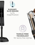 Conair Limited Edition Bundle | INFINITIPRO by CONAIR Curl Secret Automatic Curling Iron in 3/4-inch Barrel - and - Conair Lighted Makeup Mirror | Black | Amazon Exclusive