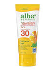 Alba Botanica Sunscreen for Face, Fragrance-Free Hawaiian Face Sunscreen Lotion, Broad Spectrum SPF 30, Water Resistant and Biodegradable, 3 fl. oz. Bottle