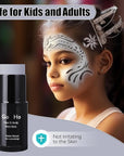 Go Ho Light Grey Face Body Paint Stick,Easily Washable Formula Gray Face Paint Stick,Non-toxic Full-coverage Cream Grey Body Paint for Adults Children Halloween Skull Zombie Goth Cosplay SFX Makeup