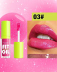 8 Colors Lip Oil Lip Glaze, Hydrating Lip Glow Oil Big Brush Head Shiny Moisturizing Lip Gloss, Long Lasting Non-sticky Fresh Transparent Tinted Plumping Lip Oil (# 03)