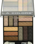 L.A. COLORS 18 Color Eyeshadow Palette, Downtown Brown CES750