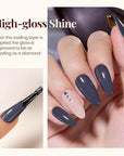 Beetles Matte Top Coat Gel Nail Polish Gel Top Coat & Base Set, 3Pcs Matte & Shiny Top Coat Nail Polish and Base Coat, No Wipe Long Lasting High Gloss and Matte Effects Soak off Uv DIY at Home