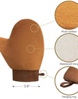 Self Tanning Brushes- Blend & Blur Extra Large Body Makeup Brush & Tanning Mitt, 2 Pcs, Kabuki Body Brush Applicator for Tan, Foundation, Self Tanner Glove for Application, Mousse, Lotion (Rose Gold)