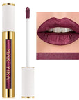 MAKI YIKA Dark Purple Lipstick for Women Metallic Lipsticks Glitter Long Lasting Lipstick No Smudge No Transfer Liquid Lip Gloss (BR16 Last Kiss)