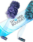 SHOWER BOUQUET Loofah-Charcoal Back-Scrubber Color-2-Pack // Long-Handle-Loofa-Lufa Bath-Sponge Brush/Extra Large Soft Mesh for Men & Women - Exfoliate with Full Pure Cleanse in Bathing Accessories