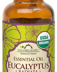 US Organic 100% Pure Eucalyptus Essential Oil (Radiata) - USDA Certified Organic, Steam Distilled - W/Euro droppers (More Size Variations Available) (30 ml / 1 fl oz)