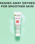 Garnier SkinActive Green Labs Hyalu-Melon Smoothing Milky Washable Cleanser with Hyaluronic Acid + Watermelon for Dehydrated Skin, Fine Lines, 2 Count (Packaging May Vary)