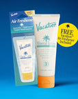Vacation Mineral Lotion Sunscreen SPF 30 + Air Freshener Bundle, Premium Zinc Sunscreen For Sensitive Skin, Hydrating + Lightweight Mineral Based Sunscreen, Dermatologist Tested, 3.4 fl. Oz.