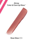 Almay Color & Care Hydrating Lip Gloss, Soft Natural Hues, Prebiotic Complex, Hyaluronic Filling-Sphere Technology, 200 Rose Glow, 0.1 Fl Oz