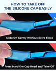 ZOMCHI Eyebrow Razor, Face Razors for Women&Men, Eyebrow Trimmer with Protective Silicone Cap, Dermaplane Razor-Easy&Safe Hair Removal(Blue,11 Blades)