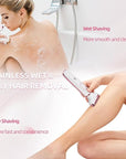 Electric Razors for Women, 4 in 1 Electric Women Shaver, Face Shavers Eyebrow Legs Armpit Bikini Area Pubic Underarms, Painless Facial Hair Removal Ladies Body Razors Set