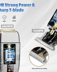 Professional Hair Trimmer Hair Clippers for Men, Nose Hair Trimmer Shaver Set,Cordless T-Blade Beard Trimmer Barber Clippers,Electric Razor Foil Shavers for Men Haircut Grooming Kit(Silver)