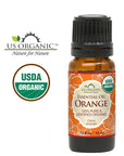 US Organic 100% Pure Sweet Orange Essential Oil - USDA Certified Organic - 10 ml - w/Improved caps and droppers (More Size Variations Available)