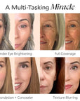 Fièra Luxury Concealer & Foundation with Anti-Aging Ingredients - Full Coverage for Dark Circles, Wrinkles, Fine Lines, and Spots, All-Day Wear For Mature Skin - Medium, 0.5 FL. OZ. / 15 ML