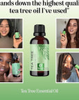 Pure Tea Tree Oil for Hair Skin and Nails - 100% Pure Undiluted Tea Tree Essential Oil with Dropper for Topical Uses Aromatherapy Diffusing and Home and Beauty DIYs - Vegan and Cruelty Free (1 Fl Oz)