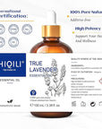 HIQILI Lavender Essential Oil - 100% Pure Undiluted, for Aromatherapy Diffuser at Room & Office, Relax Mind and Better Sleep, Therapeutic Grade | 100ML with Glass Dropper