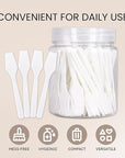 PANA (200 Pieces of White Color Cosmetic Make Up Disposable Plastic 2.5" Spatulas Skin Care Facial Cream Mask Spatula