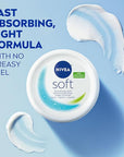NIVEA Soft Refreshingly Soft Moisturizing Cream, Lightweight Body Moisturizer for Face, Body and Hands, Body Cream Enriched with Jojoba Oil and Vitamin E, 16 Oz Jar