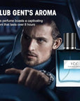 Ycz CLUB GENT'S AROMA, 1.7oz(50ml), Man Perfume, Nightclub Essential Fragrance, Long Lasting Cologne for Men with Aromatic Woody Notes of Aldehyde, Ginger, Mint, and Lemon