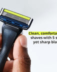 Dorco Pace 5 Pro Razors - Shaving System For Men with Trimmer - 16 Refill Cartridge Set