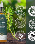 Pure Rosemary Oil for Hair Growth (4.05 fl oz) Infused with Biotin Jojoba & castor Oil | Hair strengthening Treatment | Nourishing & Volumizing– Strengthening, | Non-GMO verified