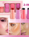 4 Color Milk Jelly Blush Stick, Cooling Water Cruelty Free.