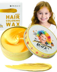 Temporary Gold Hair Color Wax for Kids, Blonde Colored Hair Styling Mud, Washable Goledn Style Dye for Girls Boys Teens, DIY Instant Hair Coloring Gel Cream for Cosplay Halloween Children's Day