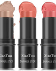 3 Pcs Cream Blush Stick Set,Face Shadow Shading & Eyes(04#,05#,06#)